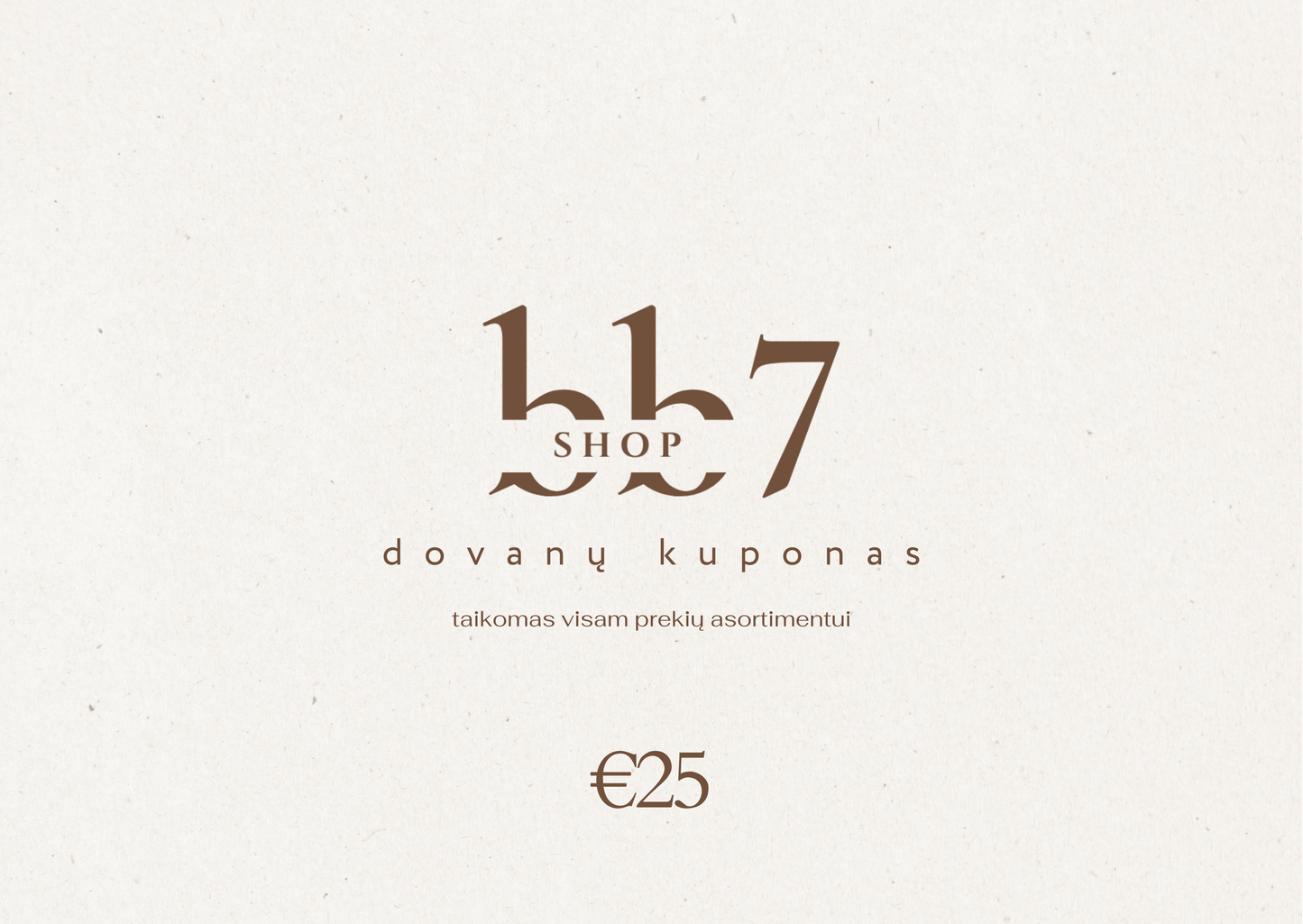 BB7 SHOP Dovanų Kuponas
